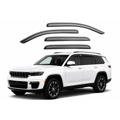 Black Horse Off Road [BHOR] |Tape On Rain Guard/Wind Deflectors|2021-2026 Jeep Grand Cherokee L |Smoke,4Pcs|#144335