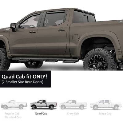 Black Horse Off Road - Black Horse Off Road [BHOR] |In Channel Rain Guard/Wind Deflectors|2019-2026 Ram 1500 Quad Cab|Smoke,4Pcs|#1494813IN - Image 5