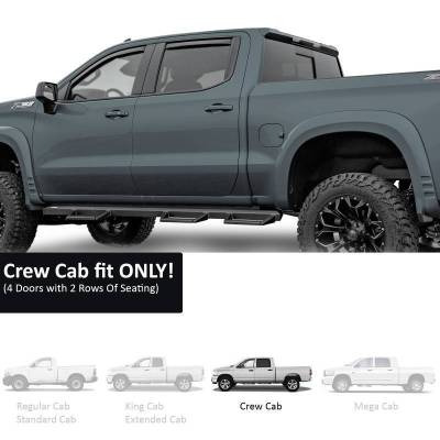 Black Horse Off Road - Black Horse Off Road [BHOR] |In Channel Rain Guard/Wind Deflectors|2022-2026 Nissan Frontier Crew Cab|Smoke,4Pcs|#1494788IN - Image 5