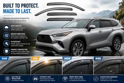 Black Horse Off Road - Black Horse Off Road [BHOR] |Tape On Raind Guard/Wind Deflectors|2020-2026 Toyota Highlander |Smoke,4Pcs|#141665 - Image 3