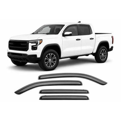 Black Horse Off Road - Black Horse Off Road [BHOR] |Tape On Rain Guard/Wind Deflectors|2023-2026 Chevrolet Colorado Crew Cab/2023-2026 GMC Canyon Crew Cab|Smoke,4Pcs|#144218 - Image 1