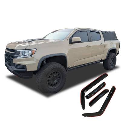Black Horse Off Road - Black Horse Off Road [BHOR] |In Channel Rain Guard/Wind Deflectors|2023-2026 Chevrolet Colorado Crew Cab/2023-2026 GMC Canyon Crew Cab|Smoke,4Pcs|#1494218IN - Image 3