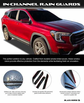 Black Horse Off Road - Black Horse Off Road [BHOR] |In Channel Rain Guard/Wind Deflectors|2020-2026 ford explorer|Smoke,4Pcs|#1494090IN - Image 4