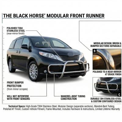 Black Horse Off Road - Front Runner-Stainless Steel-2011-2017 Toyota Sienna|Black Horse Off Road - Image 12