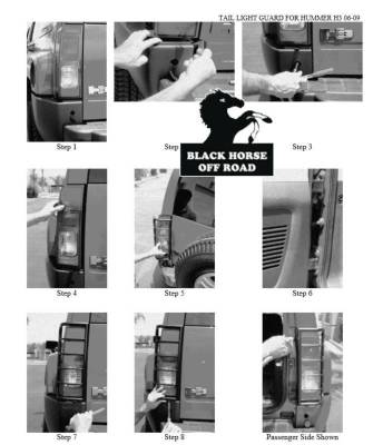 Black Horse Off Road - Tail Light Guards-Stainless Steel-2006-2026 Hummer H3|Black Horse Off Road - Image 5