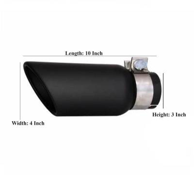 Black Horse Off Road - Muffler Tip-Black-All Cars, Trucks and SUVs( 3" inlet,4" outlet and 10" Length)|Black Horse Off Road - Image 7