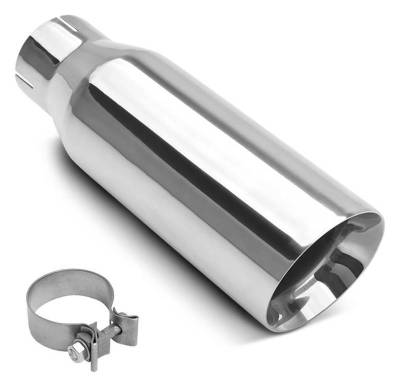 Black Horse Off Road - Muffler Tip-Stainless Steel-All Cars, Trucks and SUVs( 3" inlet,4" outlet and 10" Length)|Black Horse Off Road - Image 2