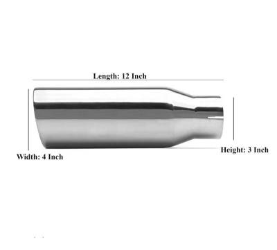 Black Horse Off Road - Muffler Tip-Stainless Steel-All Cars, Trucks and SUVs( 3" inlet,4" outlet and 10" Length)|Black Horse Off Road - Image 11