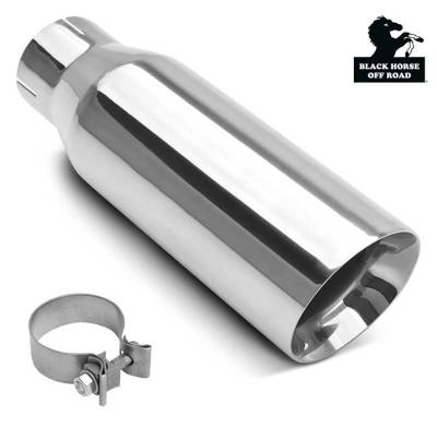 Black Horse Off Road - Muffler Tip-Stainless Steel-All Cars, Trucks and SUVs( 3" inlet,4" outlet and 10" Length)|Black Horse Off Road - Image 13