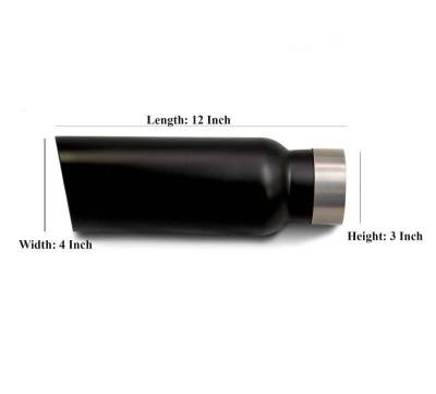 Black Horse Off Road - Muffler Tip-Black-All Cars, Trucks and SUVs( 3" inlet,4" outlet and 10" Length)|Black Horse Off Road - Image 4