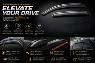 Black Horse Off Road - Rain Guards-Smoke-2014-2025 Jeep Cherokee|Black Horse Off Road - Image 7