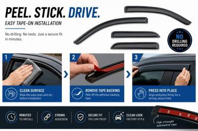 Black Horse Off Road - Rain Guards-Smoke-2019-2024 Sierra- Silverado 1500|Black Horse Off Road - Image 7