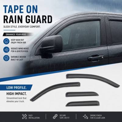 Black Horse Off Road - Rain Guards-Smoke-2019-2024 Sierra- Silverado 1500|Black Horse Off Road - Image 8