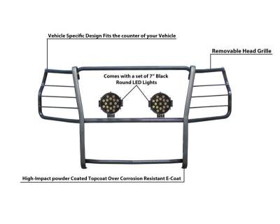 Black Horse Off Road - Grille Guard Kit-Black-2020-2023 Chevrolet Silverado 2500HD-3500 HD|Black Horse Off Road - Image 9
