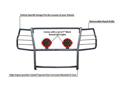 Black Horse Off Road - Grille Guard Kit-Black-2020-2023 Chevrolet Silverado 2500HD-3500 HD|Black Horse Off Road - Image 9