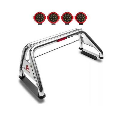 Black Horse Off Road - Classic Roll Bar Kit-Stainless Steel-Nissan Titan, Dodge/Ram 2500/3500, Chevrolet/GMC Silverado/Sierra 1500/2500 HD/3500/3500 HD, Ford F-150, Toyota Tundra|Black Horse Off Road - Image 2