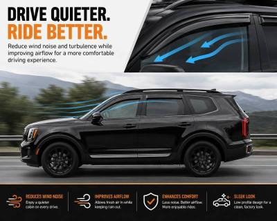 Black Horse Off Road - Rain Guards-Smoke-2020-2025 Kia Telluride|Black Horse Off Road - Image 3