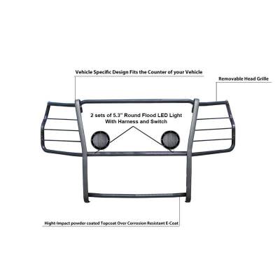 Black Horse Off Road - Grille Guard Kit-Black-2020-2023 Chevrolet Silverado 2500 HD-3500 HD|Black Horse Off Road - Image 15