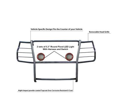 Black Horse Off Road - Grille Guard Kit-Black-2020-2023 Chevrolet Silverado 2500 HD-3500 HD|Black Horse Off Road - Image 29