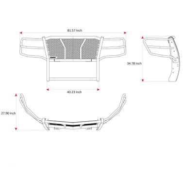Black Horse Off Road - Rugged Heavy Duty Grille Guard Kit-Black-2015-2020 Chevrolet Tahoe-Chevrolet Suburban|Black Horse Off Road - Image 8