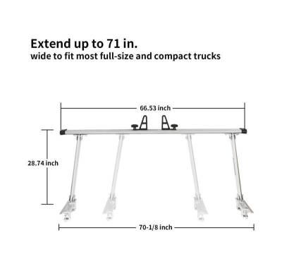 Black Horse Off Road - Summit Commercial Ladder Bed Rack-Silver-Trucks|Black Horse Off Road - Image 10