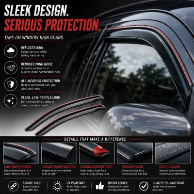Black Horse Off Road - Rain Guards-Smoke-1996-2026 Chevrolet Express 1500,2500,3500,Chevrolet Express Cargo,Chevrolet Express 4500,Chevrolet Express Pasajeros|Black Horse Off Road - Image 4