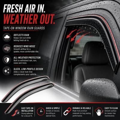 Black Horse Off Road - Rain Guards-Smoke-1996-2026 Chevrolet Express 1500,2500,3500,Chevrolet Express Cargo,Chevrolet Express 4500,Chevrolet Express Pasajeros|Black Horse Off Road - Image 9