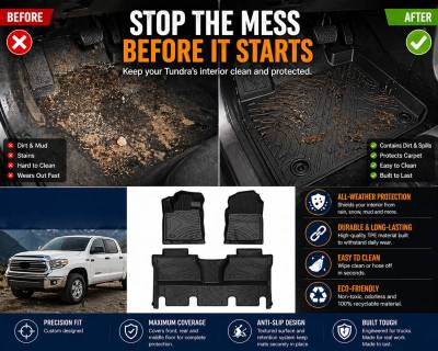 Black Horse Off Road - Totaliner Heavy Duty Floor Liner-Black-2015-2021 Toyota Tundra|Black Horse Off Road - Image 3
