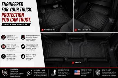 Black Horse Off Road - Totaliner Heavy Duty Floor Liner-Black-2019-2024 Chevrolet Silverado 1500|Black Horse Off Road - Image 2