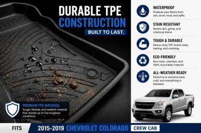 Black Horse Off Road - Totaliner Heavy Duty Floor Liner-Black-2015-2022 Chevrolet Colorado|Black Horse Off Road - Image 5
