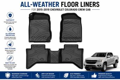 Black Horse Off Road - Totaliner Heavy Duty Floor Liner-Black-2015-2022 Chevrolet Colorado|Black Horse Off Road - Image 9