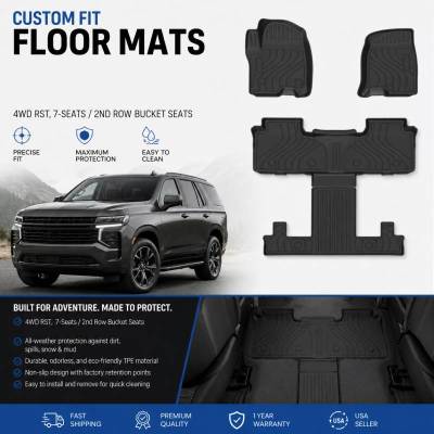 Black Horse Off Road - Totaliner Heavy Duty Floor Liner-Black-2023-2025 Chevrolet Tahoe|Black Horse Off Road - Image 13