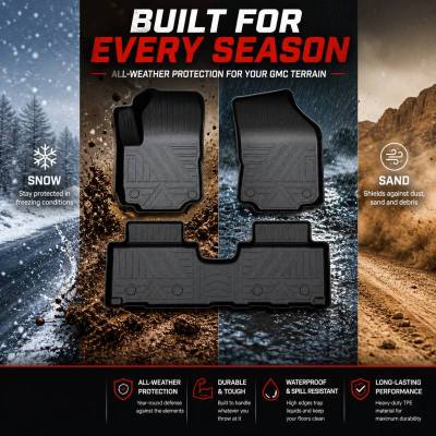 Black Horse Off Road - Totaliner Heavy Duty Floor Liner-Black-2018-2024 GMC Terrain|Black Horse Off Road - Image 11