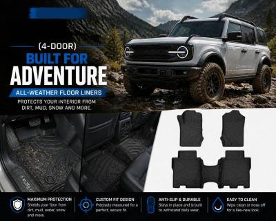 Black Horse Off Road - Totaliner Heavy Duty Floor Liner-Black-2021-2025 Ford Bronco|Black Horse Off Road - Image 4