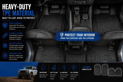 Black Horse Off Road - Totaliner Heavy Duty Floor Liner-Black-2021-2025 Ford Bronco|Black Horse Off Road - Image 10