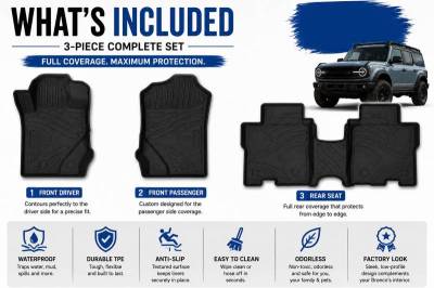 Black Horse Off Road - Totaliner Heavy Duty Floor Liner-Black-2021-2025 Ford Bronco|Black Horse Off Road - Image 11