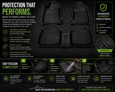 Black Horse Off Road - Totaliner Heavy Duty Floor Liner-Black-2024-2024 Subaru Outback|Black Horse Off Road - Image 13