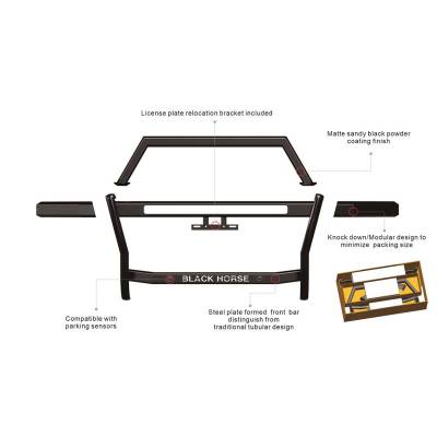 Black Horse Off Road - Rambler Grille Guard-Black-2024-2026 Toyota Tacoma|Black Horse Off Road - Image 12