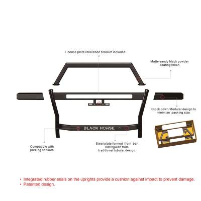 Black Horse Off Road - Rambler Grille Guard-Black-2019-2025 Ram 1500|Black Horse Off Road - Image 12