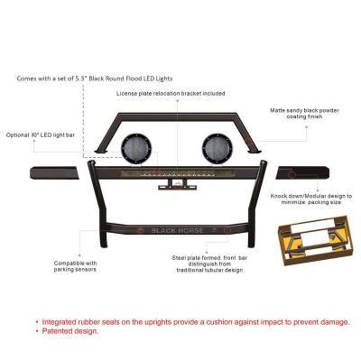 Black Horse Off Road - Rambler Grille Guard Kit-Black-2019-2025 Ram 1500|Black Horse Off Road - Image 6