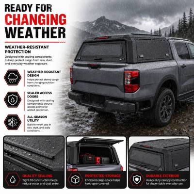 Black Horse Off Road - Truck Bed Modular Canopy-Sandy Black-2023-2027 Ford Ranger|Black Horse Off Road - Image 7